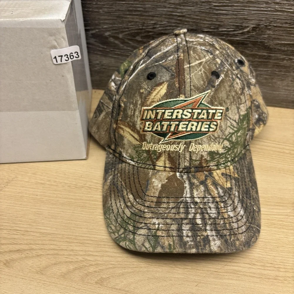 Interstate Batteries Hat Cap Snap Back Camo Realtree Hunting‎ Advertising Mens